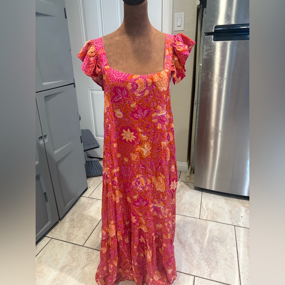 Harlow Vibrant Pink and Orange Maxi Dress